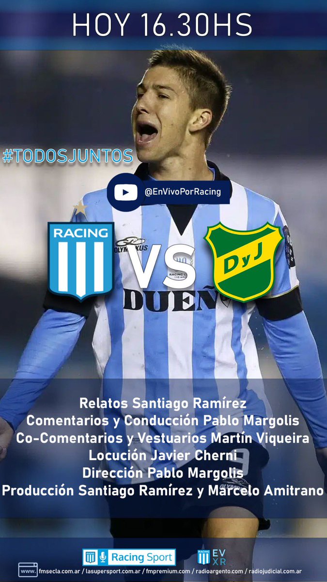 RadioCherni's tweet photo. #HoyJuegaRacing #Racing #DefensaYJusticia
Vivilo con el equipo de @racingsportrc
🕰️ 16.30hs
📻 FM106.1 - FM100.5 - AM1380
🖥️ fmsecla, fmpremium, lasupersport, radiojudicial
📱 TuneIn FM SECLA
📺 YT @EnVivoporRacing
#VamosAKD
https://t.co/rWoWwgdTDL
Adhiere @MUSEORC1903 🎓 https://t.co/VSxThTFbYy