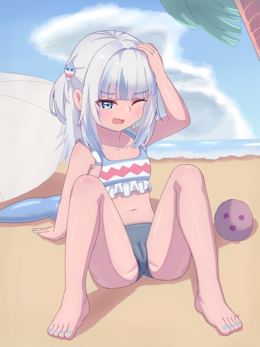 HSH123A's tweet photo. #gawrt  #HOLOctober  13 swimsuit https://t.co/BnkO8q1FB0