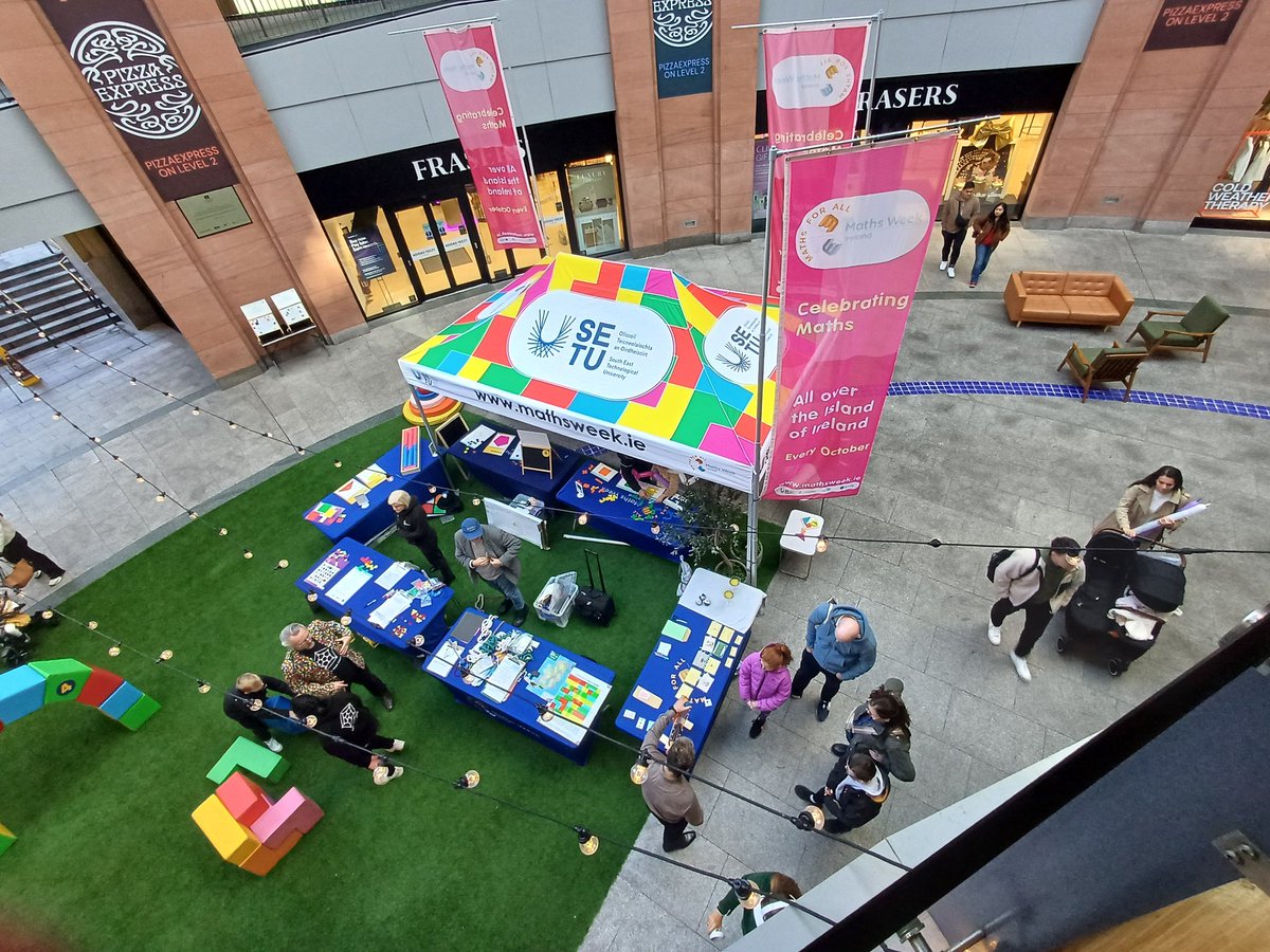 mathsweek's tweet image. #MathsintheCity in @Victoria_Square Belfast! Puzzling, card games Juggling &amp;amp; Maths Challenges, drop by &amp;amp;have a try #IUseMaths #allthingsmaths @BelfastLive @belfastcc