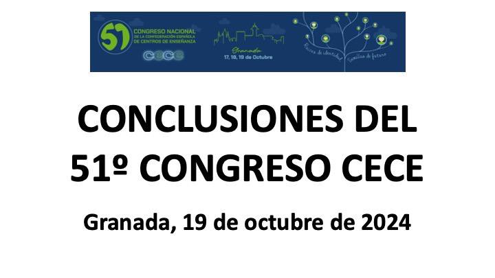 CECEducacion's tweet photo. Conclusiones del #51CongresoCECE https://t.co/prPuJopGp2