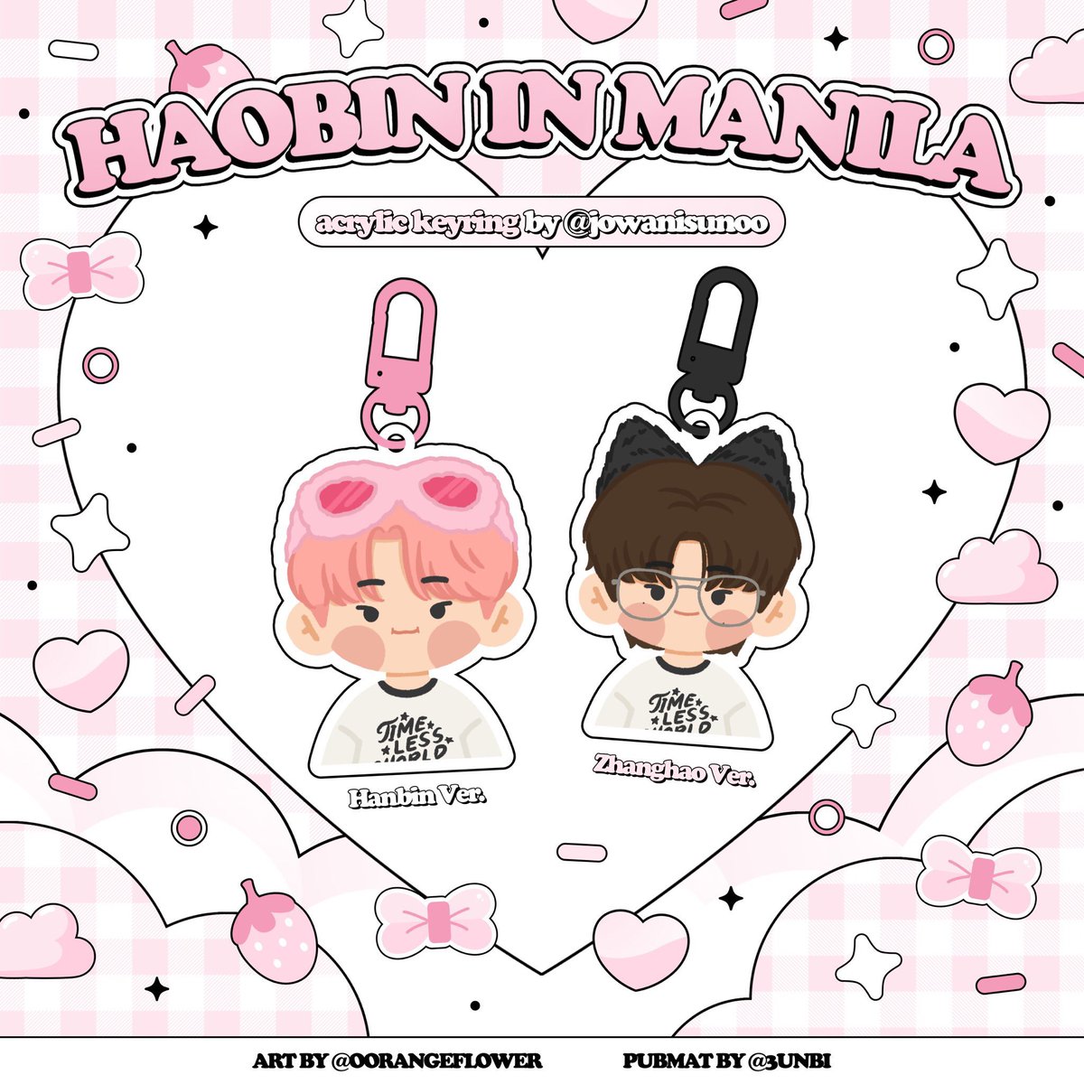jowanisunoo's tweet photo. [PRE-ORDER]
˚｡⋆ HAOBIN IN MANILA AVRYLIC KEYRING
order form : https://t.co/dqSNJ88D4v

✶ price: ₱79 per piece
doo: 11/02
dop: 11/03

🎁 RT EVENT: 3 winners of random keyring ♡ https://t.co/iGHrldBmzz