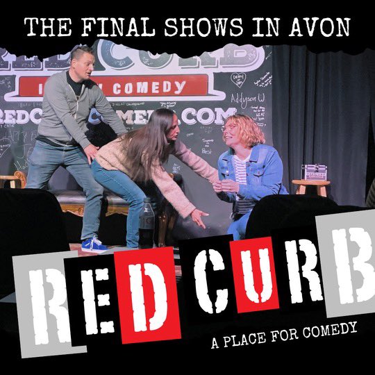 Only 22 shows left in Avon!  TONIGHT, we have 2 of them at 7p and 9:30p!  Come check us out for some hilarious improv horror at DEAD Red Curb Comedy!  redcurbcomedy.com 

7pm All Ages Show 10/19:
jetbook.co/e/red-curb-imp…

9:30pm Adults 16+ Show 10/19:
jetbook.co/e/red-curb-imp…