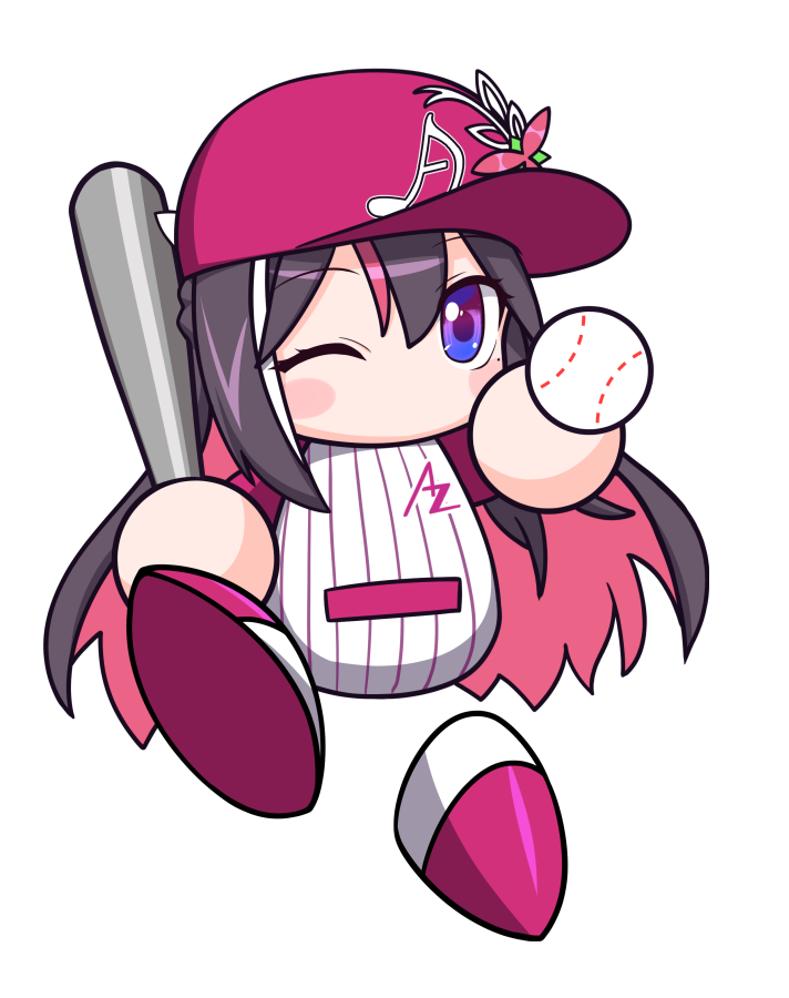 AZKi 「右手にバット 左手にボール あなたのハートにホームラン! チームロゴのユニフォー」|milleのイラスト