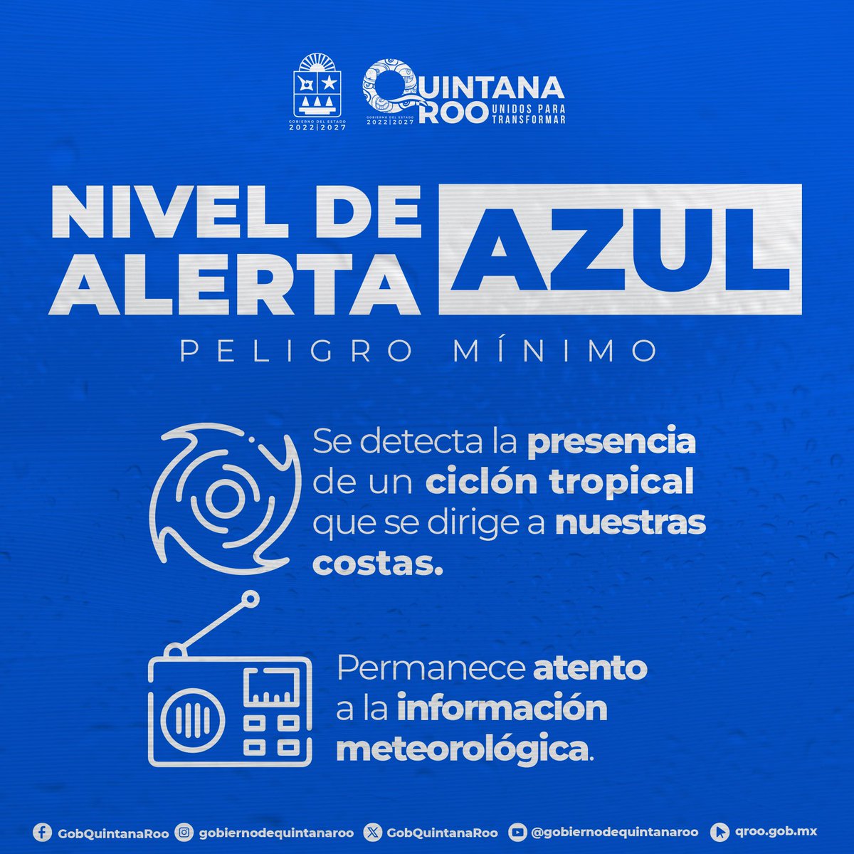 ⚠️ ¡Actualización🌀#Tormentatropical #Nadine! Seguimos en #AlertaVerde, #PeligroBajo 🟢 para el sur de #QuintanaRoo. 

Se espera que el centro de la tormenta tropical Nadine impacte al norte de Belice, aproximadamente a 70 km al sur de Chetumal, Q. Roo, cerca del mediodía del