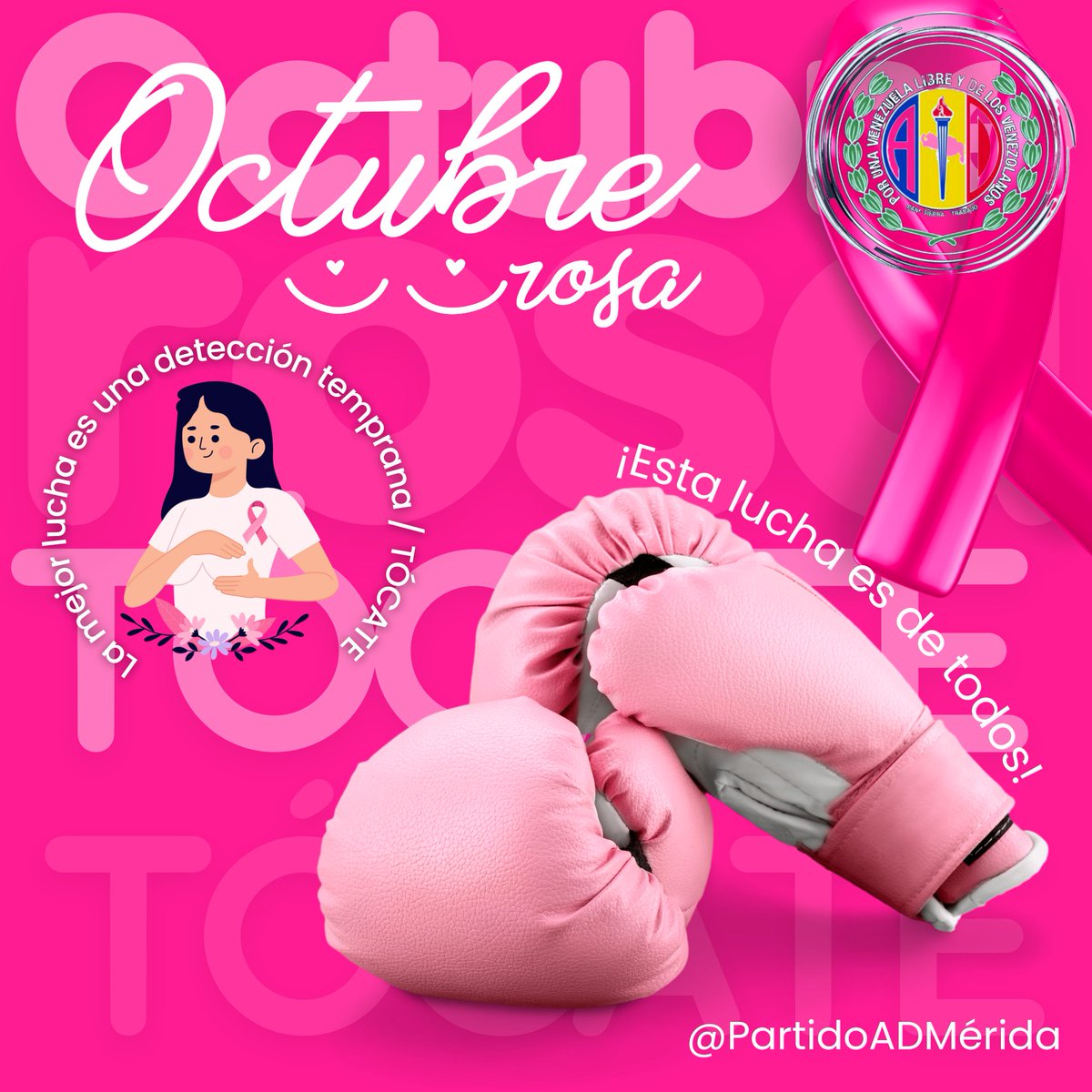 Día mundial contra el cáncer de mama.

La mejor lucha es una detección temprana.

TÓCATE