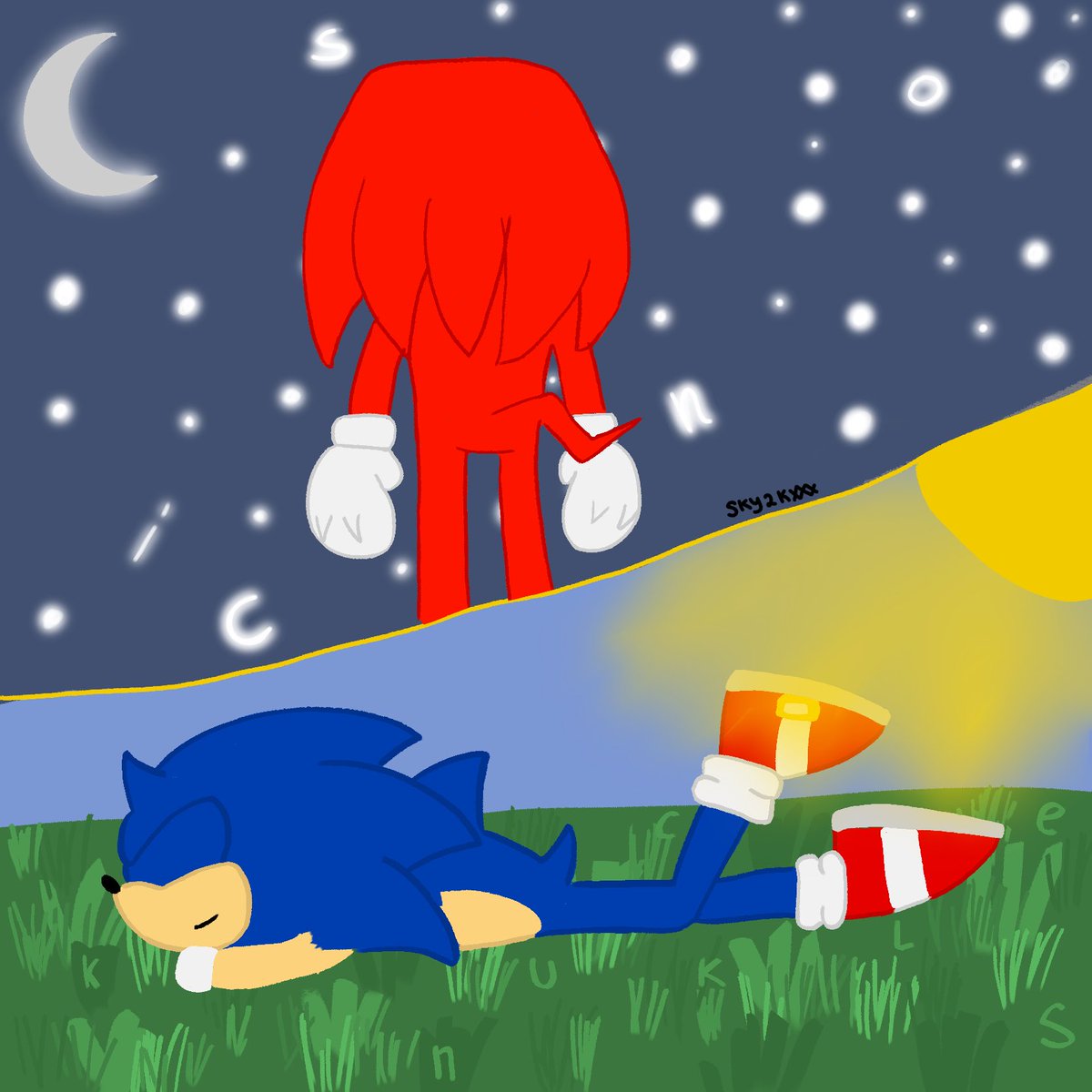 Sky2kxxx's tweet photo. Late #sonknuxweek Day 5: Free (Sol and Luna) https://t.co/OAOAg3KbGF
