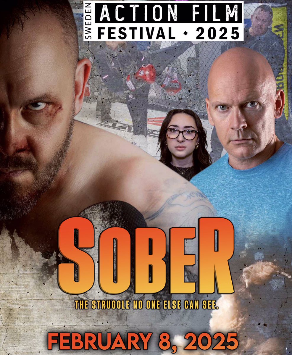 Swedenaction's tweet photo. The short film Sober will be screened out of competition at the upcoming Sweden Action Film Festival February 8, 2025 at Bio Kaskad in Stockholm. 

https://t.co/ut3fRYWIym https://t.co/y9AkHUr52c
