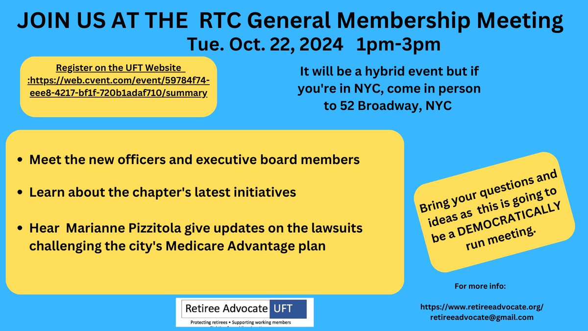 Retiree Advocate/UFT (@retireeadvocuft) on Twitter photo 