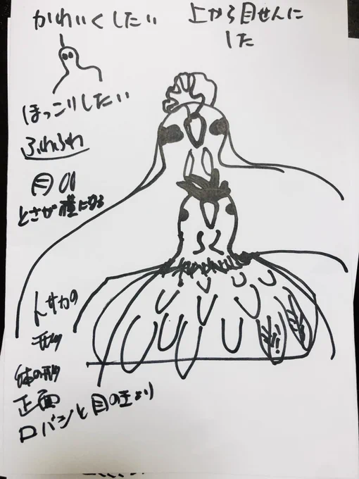母「写真撮ったニワトリを可愛く描けるようになりたいから教えてくれ」

アァシ「よし」

①まず写真見て描いてみる、どんな絵にしたいかを書く。
②自分で可愛くないと感じる所を書き出す
③調べて良いと思った参考絵は②をどうやってるかメモる
④メモを元に全体を模写
⑤理解したら自分でまた描く 