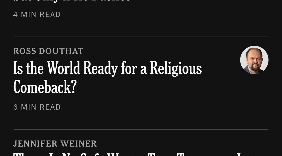 First the ska renaissance, then the religious comeback, get in line douthat