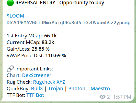 0xDEXhawk's tweet photo. A Story in 4 Pictures

LOOM Yellow signal goes out at 83k
LOOM Autobuys went in at 83k
LOOM Gets 3x, 5x, 10x, 25x, 50x, 100x alert.
LOOM hit $23m.
277x.
On AutoPilot.

LOOK AT THAT FUCKING ENTRY. https://t.co/QZvVgZkhXe