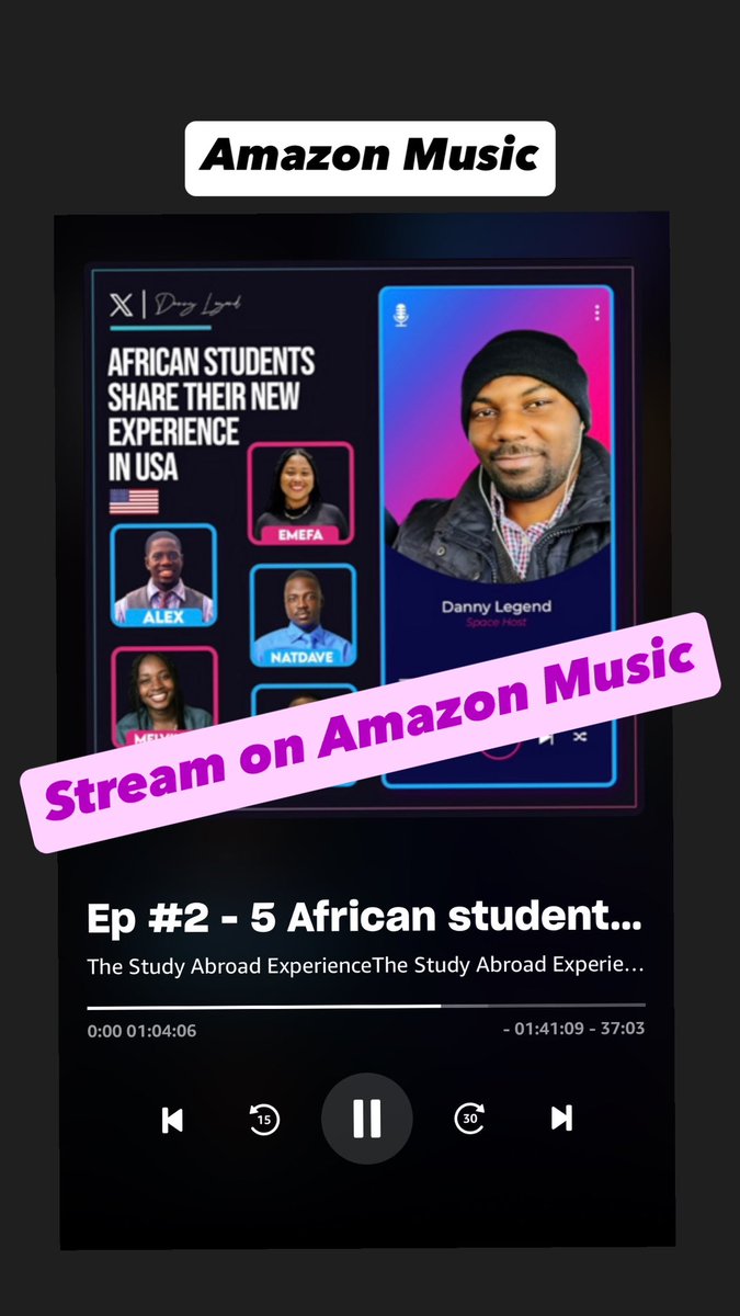 dannylegend10's tweet image. You can NOW STREAM The Study Abroad Experience Podcast on:

1. Spotify: open.spotify.com/show/0Fq8ceedA…
2. Apple Podcasts: podcasts.apple.com/us/podcast/the…
3. Amazon Music: music.amazon.com.br/podcasts/961b8…
4. iHeartRadio: iheart.com/podcast/269-th…
5. Deezer: deezer.com/en/show/100132…

 - Samsung Podcasts,…