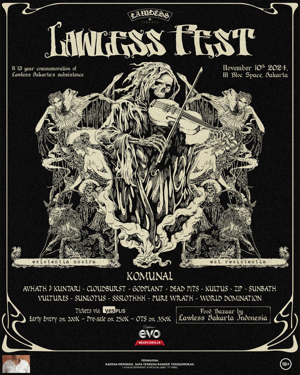 Lawless Fest, 10 Nov 2024, MBloc Space, Jakarta Selatan. sebuah perayaan 13 tahun Lawless Jakarta. mari bersenang bersama.