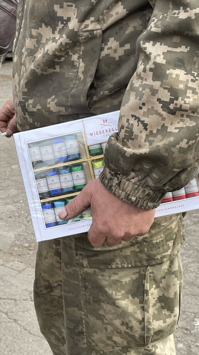 Some believe I go to the trenches to supply Ukrainian army with drones. In fact, my mission is much more important and secret. I deliver German high tech moral booster.