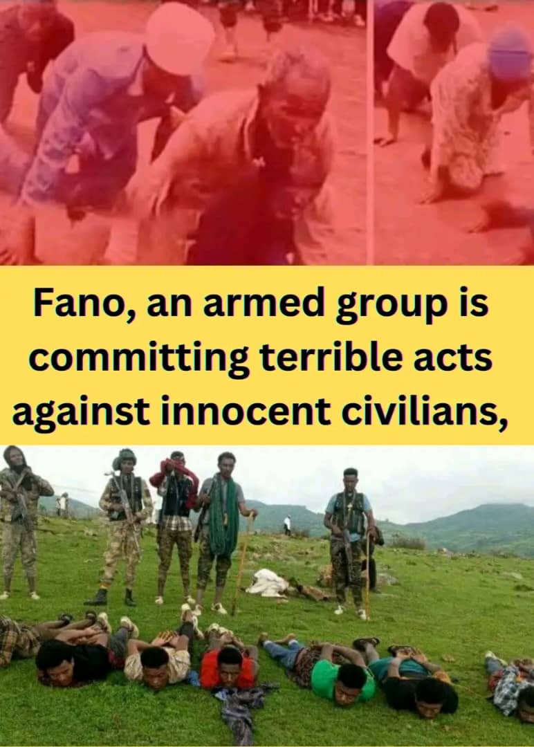 BeleteTigabie's tweet photo. Fano, an armed group is committing terrible acts against innocent civilians, similar to international terrorists. They're also destroying vital public infrastructure. We must stand against these atrocities! #Fanoisaterrorist #DisarmFano https://t.co/x7RHOkWgGq