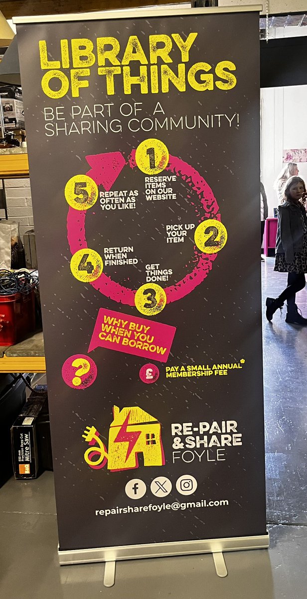 McKaneDJ's tweet image. “Why buy when you can borrow?”
The dream has come to fruition for Caroline McGuinness!
The *tool library* is now live…
Come and join one large community, while saving the earths resources! #Rathmor #ToolLibrary #Community #Derry