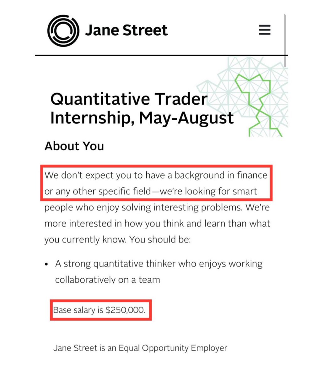 GoingParabolic's tweet photo. Quant opening.  No finance experience needed.  Just 145+ IQ https://t.co/CTRUPJLvz5