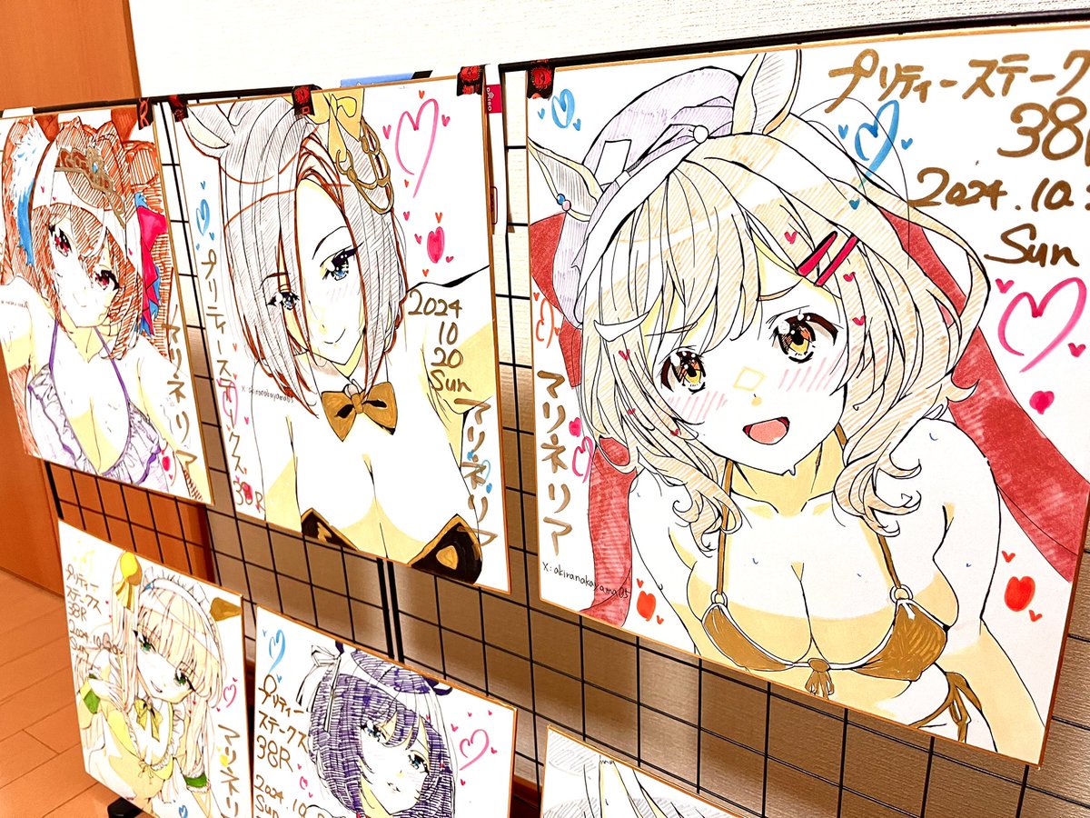 明日のプリステ38Rで販売する色紙です♪
お値段¥4000〜
線画までしか終わっていないものも持っていきます✨
オークションを検討中
マンハッタンカフェのポスターが目印です♪♪
#プリステ38R