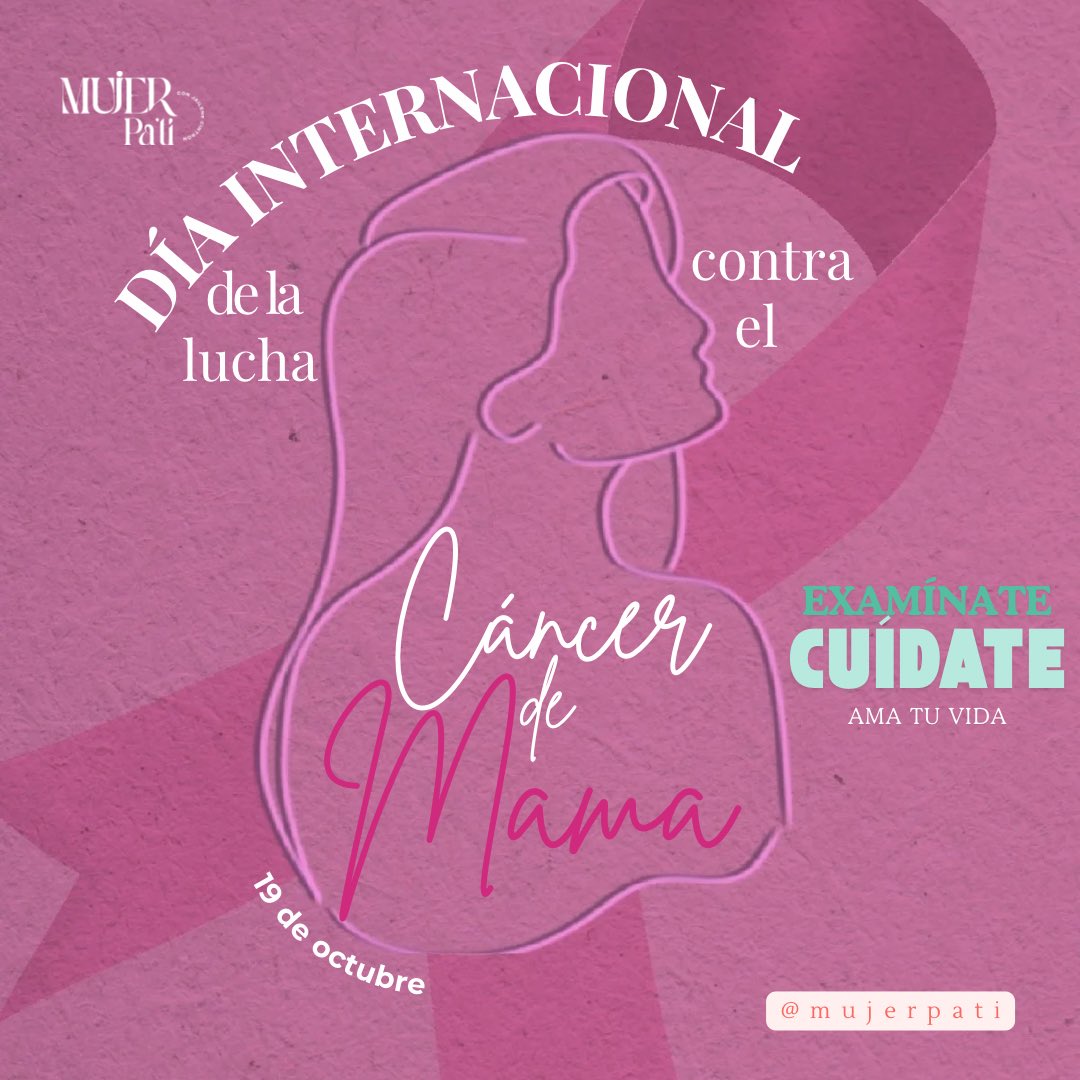 mujerpati's tweet photo. Octubre es el mes de concientización sobre el cáncer de mama. 
Hoy, 19, conmemoramos el Día Internacional de la Lucha contra el Cáncer de Mama. 💖 

Honramos a todas las que enfrentan y vencen esta batalla. 

¡Juntas somos más fuertes! 💪 

#mujerpati #DíaContraElCáncerDeMama https://t.co/ooIY3Dn96M