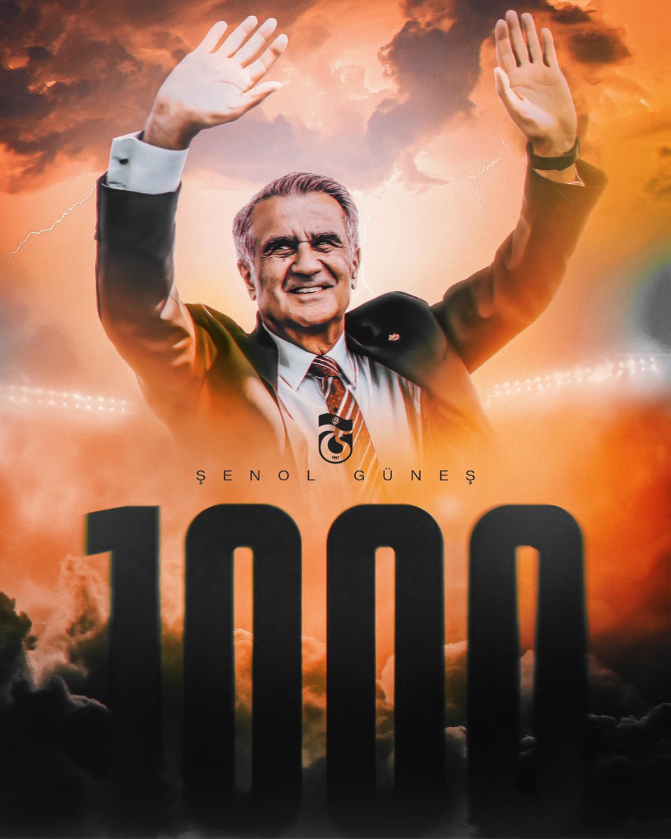Trabzonspor's tweet photo. ☀️Bir 𝐆𝐮̈𝐧𝐞𝐬̧ 𝐁𝐢𝐧lerce Işık Saçar!

Teknik direktörlük kariyerinde 1000. maçına çıkan ve Türk futbol tarihine adını altın harflerle yazdıran efsane teknik direktörümüz Şenol Güneş’i tebrik ediyoruz 👏 https://t.co/isKu63gKc7