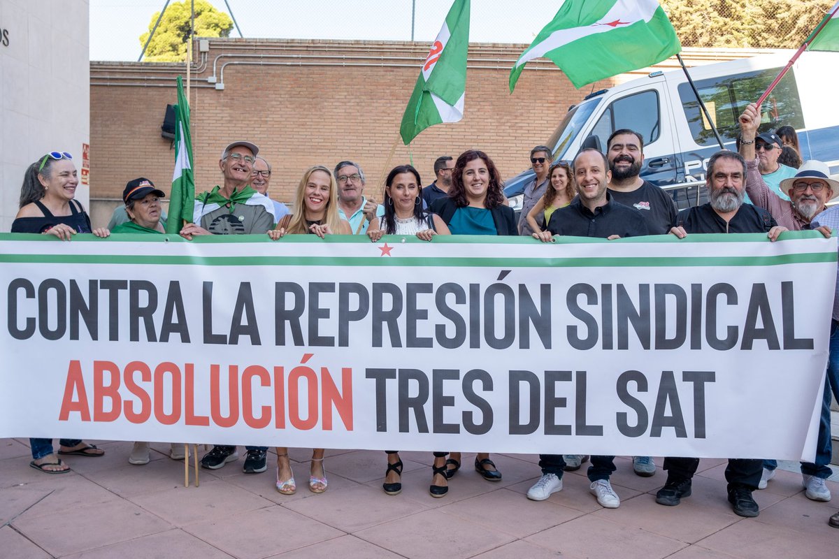 Hemos conseguido la absolución! La Junta de Andalucía nos pedía 5 años de cárcel para meternos miedo pero en este sindicato no vamos a pedir perdón por defender a los trabajadores ni nos meterán miedo. Gracias a todos los colectivos que nos habéis apoyado la victoria es vuestra!
