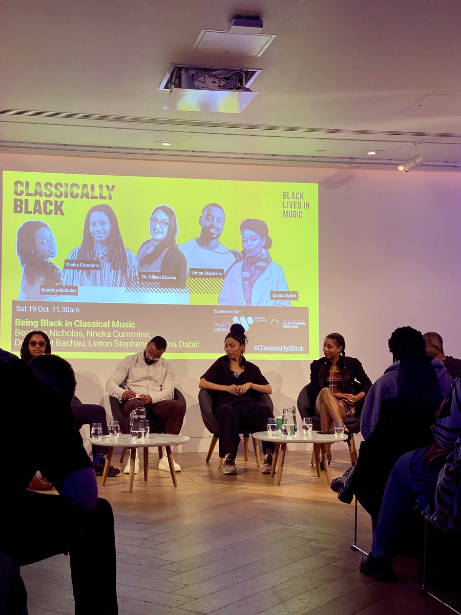 ISM_music's tweet photo. Excellent start to #ClassicallyBlack with an insightful discussion from @Beatric35995686, @NnekaCummins, @LintonStephens, @EmmaDabiri and Dilijeet Bachau on the issue of representation in classical music. https://t.co/to01FKqckj