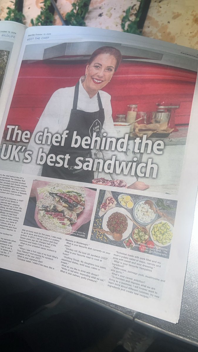 Lovely article in todays echo about our very own Katarina Broadribb.  My wife and the winner of sandwich designer of the year 2023.