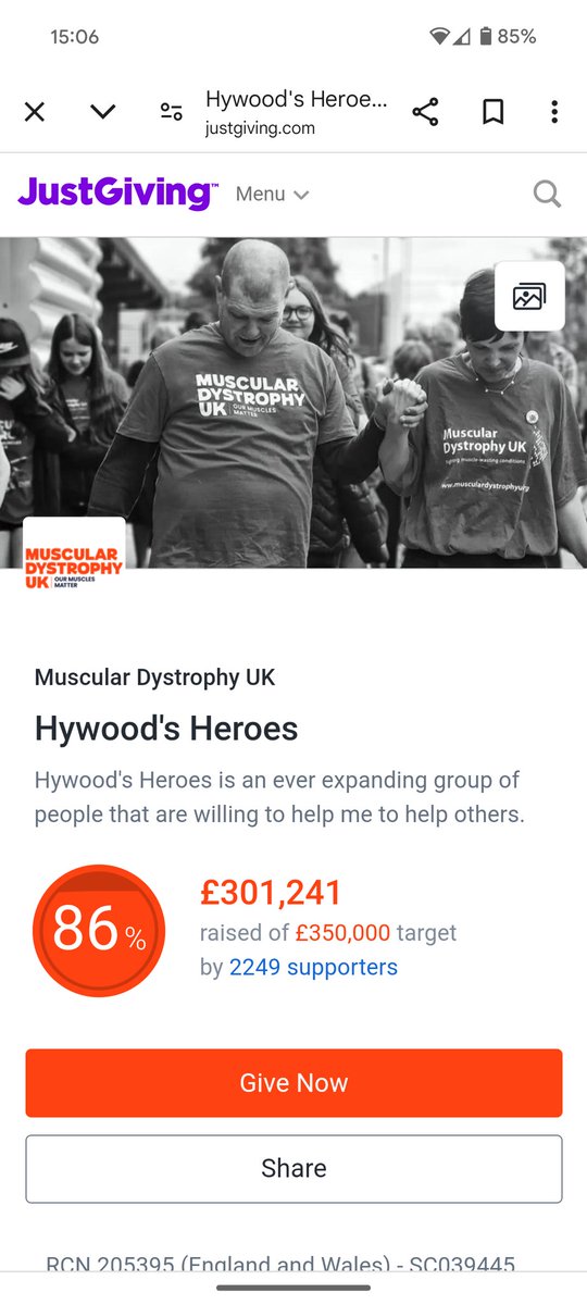 MusclesMartin's tweet photo. One day we went for a walk (raising £998)
I never thought it would lead to this
Last Friday we raised £43,408.23 thanks to @RonJichardson & Friends
Never in my wildest dreams did I think we would get to the amount on our Just Giving page right now (pictured)
xx
#MusclesMatter https://t.co/HEtvcqkFxp