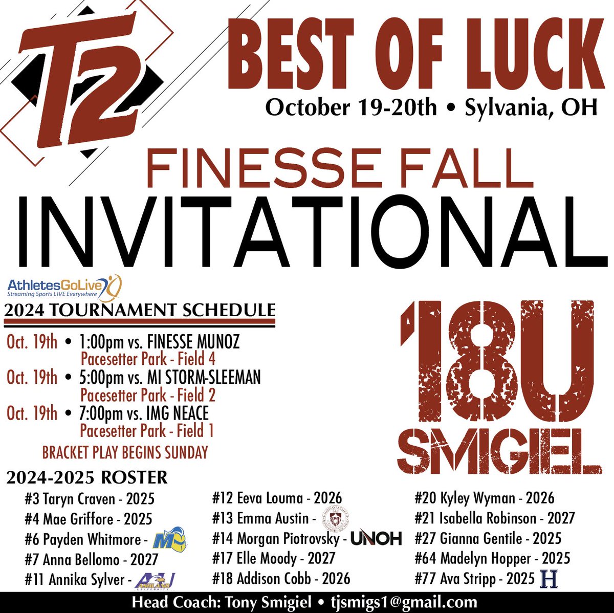 T2Smigiel (@t2smigiel) on Twitter photo Will this be the weekend they put it all together? We shall see, tune in to find out 👀 🥎🙌🏾
Fire up ladies!!!!
<a href="/Turnin2Softball/">Turnin2 Softball</a> <a href="/IHartFastpitch/">I❤️Fastpitch</a> <a href="/thealliancefp/">The Alliance Fastpitch</a> <a href="/CollegeBDJocks/">College Bound Jocks</a> <a href="/NCAASoftball/">NCAA Softball</a> <a href="/NAIA/">NAIA</a> <a href="/UncommittedUsa/">UncommittedPlayersUSA</a> Will this be the weekend they put it all together? We shall see, tune in to find out 👀 🥎🙌🏾
Fire up ladies!!!!
<a href="/Turnin2Softball/">Turnin2 Softball</a> <a href="/IHartFastpitch/">I❤️Fastpitch</a> <a href="/thealliancefp/">The Alliance Fastpitch</a> <a href="/CollegeBDJocks/">College Bound Jocks</a> <a href="/NCAASoftball/">NCAA Softball</a> <a href="/NAIA/">NAIA</a> <a href="/UncommittedUsa/">UncommittedPlayersUSA</a>