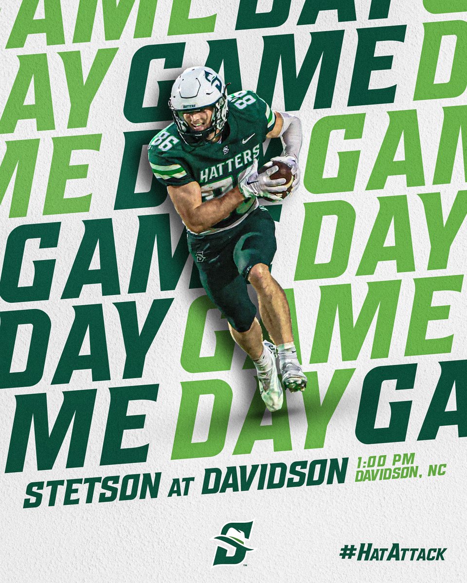 𝗧𝗶𝗺𝗲 𝘁𝗼 𝘁𝗮𝗺𝗲 𝘁𝗵𝗲 𝗪𝗶𝗹𝗱𝗰𝗮𝘁𝘀.

📍Davidson College Stadium
🆚 Davidson
⏰ 1:00 PM
📊bit.ly/4faPoIB
📺es.pn/3Yy4se4

#HatAttack | #GoHatters | <a href="/StetsonHatters/">Stetson Hatters</a>