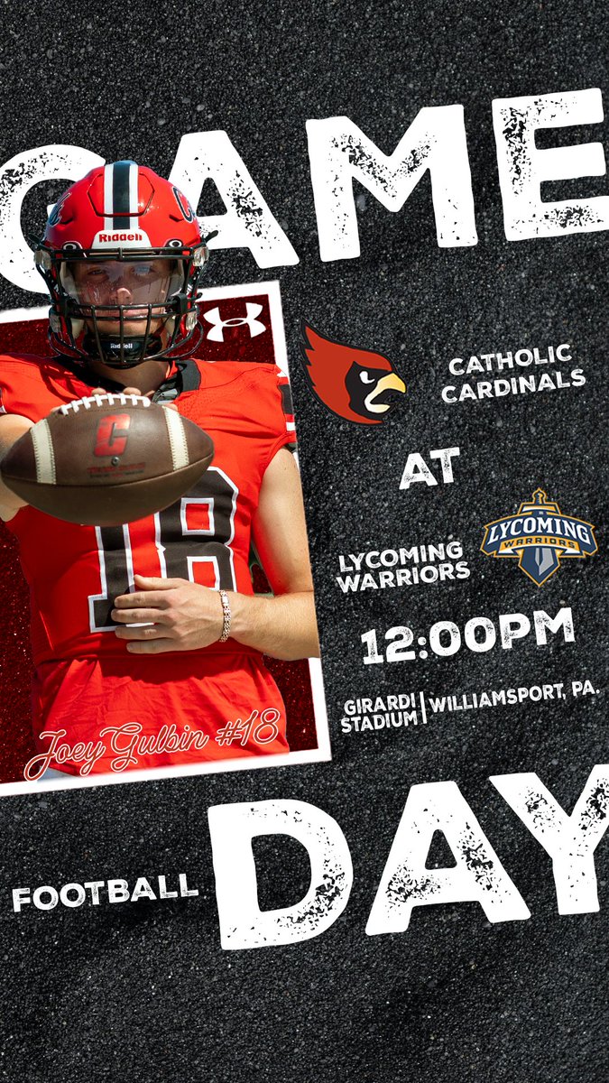 Catholic University Athletics (@catholicu_cards) on Twitter photo πGAMEDAY!!!
<a href="/CatholicU_FB/">πΎπΌππππππΎ π πππππ½πΌππ</a> is back on the road for another <a href="/LandmarkConf/">Landmark Conference</a> showdown!
π Lycoming
πWilliamsport, Pa.
β°12 pm
πtinyurl.com/4rfh8n26
πΊtinyurl.com/5n6du3a3
#ThisIsCatholicU #d3fb πGAMEDAY!!!
<a href="/CatholicU_FB/">πΎπΌππππππΎ π πππππ½πΌππ</a> is back on the road for another <a href="/LandmarkConf/">Landmark Conference</a> showdown!
π Lycoming
πWilliamsport, Pa.
β°12 pm
πtinyurl.com/4rfh8n26
πΊtinyurl.com/5n6du3a3
#ThisIsCatholicU #d3fb
