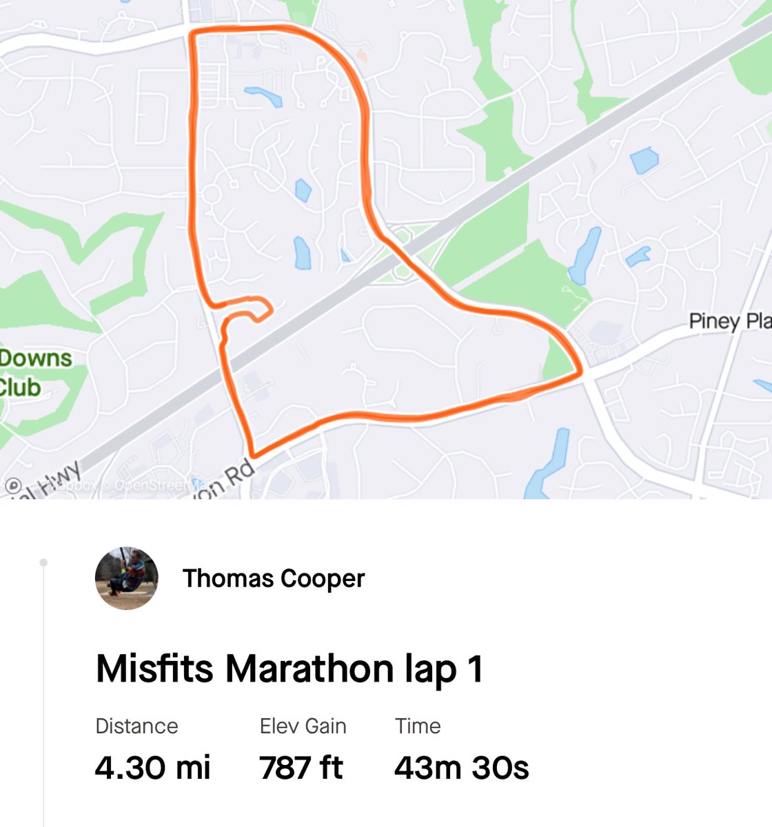 When the TunaRun (the race you’ve planned for all year) is canceled, you get your friends together together and make up your own challenge! #misfitsmarathon is ON! 4 miles, every 4 hrs, for 24 hrs. If you’re in Cary and see us, give us a honk! Lap 1/6 is in the books!