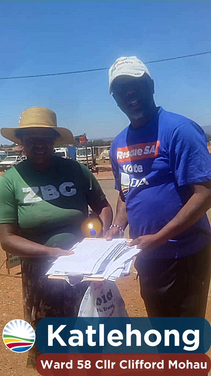 StephenMooreMP's tweet photo. . @Our_DA Katlehong team, active on the ground.
Cllr Clifford Mohau is the chairperson of the Katlehong Constituency and was campaigning in Ward 58 today.
Cllr Lucky Dinake, the @DAGautengEast Ekurhuleni Caucus Chief Whip, and I were campaigning in Ward 50.
#ForwardTo2026 https://t.co/eV83SAcRF9
