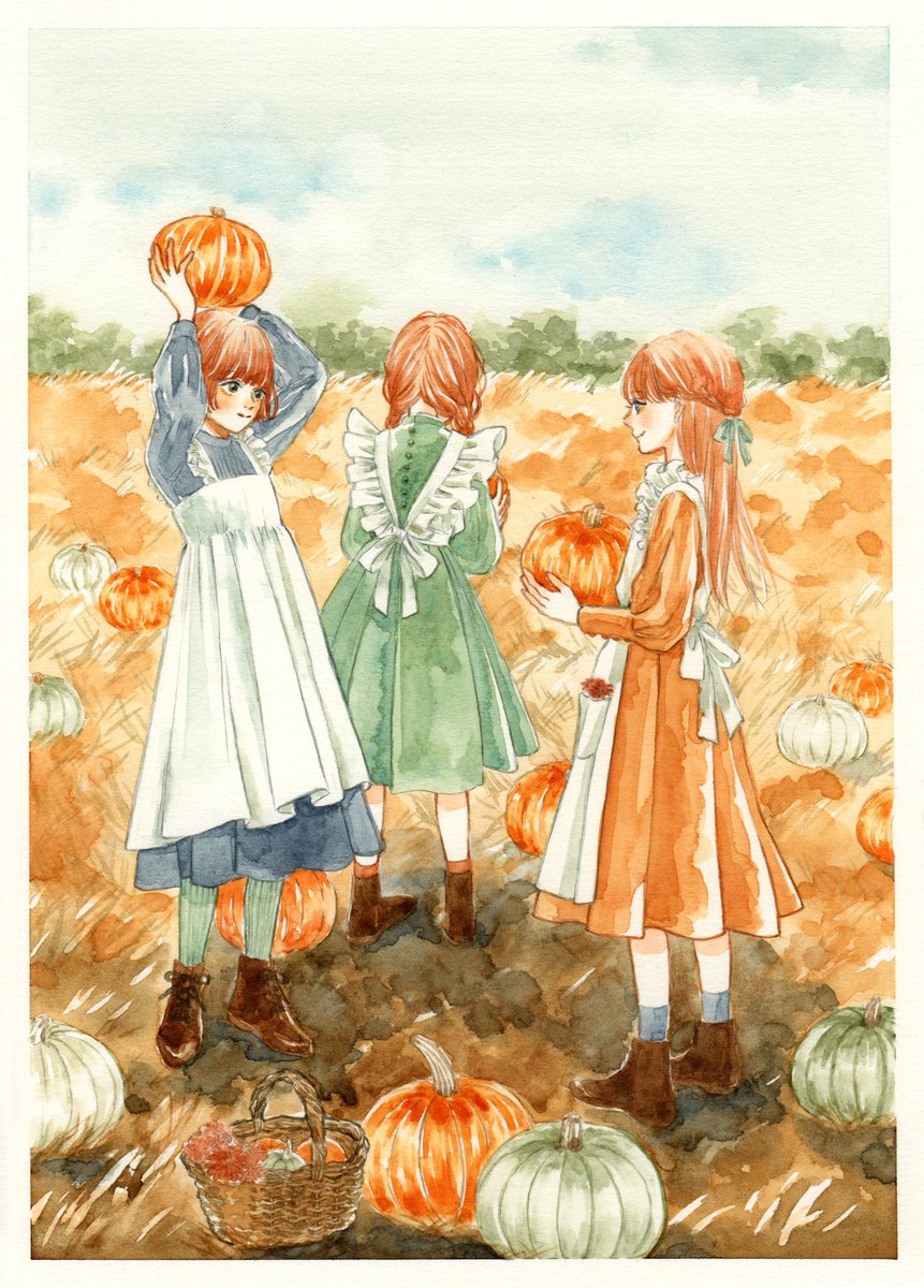 「パンプキンピッキング#Halloween 」|miiiのイラスト