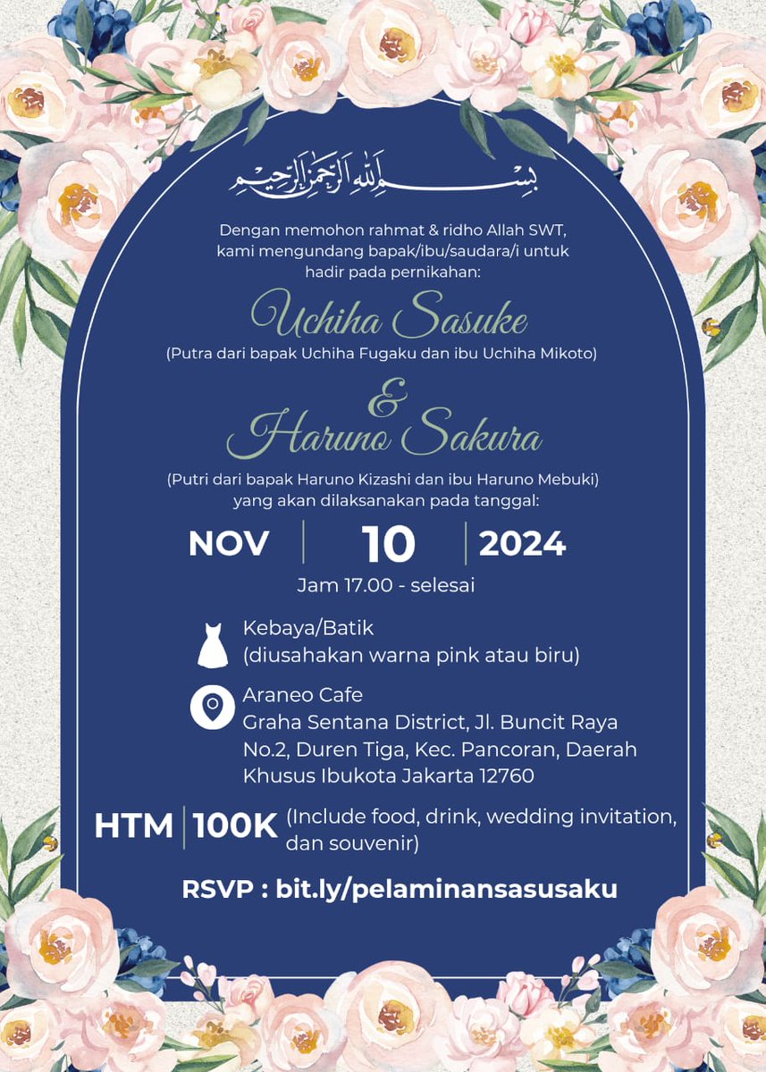 sasusakuinfo_id's tweet photo. SSL!

Siapaaa yang pernah ikut kondangan onlen sasusaku di 2020 lalu? Kali ini #pelaminansasusaku hadir oflen guys!

Yuk kondangan bareng 🍅🌸
🗓 : Minggu, 10 November 2024
🕒 : 17:00 WIB
👗 : Kebaya/Batik 
📍 : Araneo Cafe
💸 : 100K
RSVP https://t.co/i9H1BInmb3

#sasusakuinfo https://t.co/bXOz5txA62