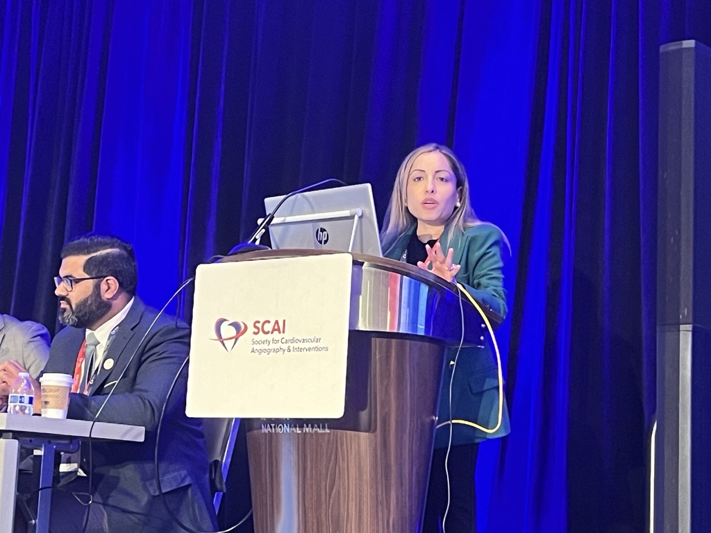 SCAI's tweet photo. Cardiogenic shock requires a team approach. @LAuroraMD provides advice on dealing with complexities in #CardiogenicShock coordination. 💪 #SCAISHOCK

@Babar_Basir  @AliNsairMD
@herbaronowMD @rfisher2768  @TheNarulaSeries @davebaran https://t.co/KTUzXwBEcI