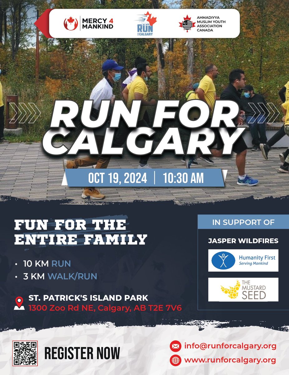 AMYACanada's tweet image. Ahmadiyya Muslim youth are hosting three charity runs this weekend as part of the Ahmadiyya Muslim Youth Association Canada's nationwide effort to hold charity runs in towns &amp;amp; cities throughout Canada.

These charity runs are organized under the banner of #Mercy4Mankind

⭐️…