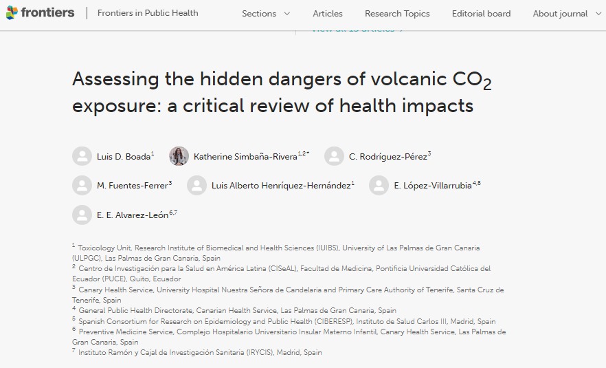 ¡Nueva publicación! 🌋 Analizamos los efectos del CO2 en la salud pública en áreas afectadas por erupciones volcánicas. Evaluamos riesgos, y proponemos medidas para proteger a las comunidades.

⬇️  
lnkd.in/dWZ9enCg

#SaludPública #Volcanes
<a href="/PUCE_Ecuador/">PUCE Ecuador</a> <a href="/CientificasEC/">👩🏽‍🎓CientíficasEcuador🇪🇨</a>