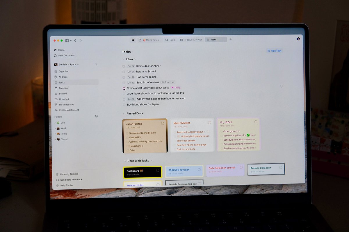viktor_pali's tweet photo. I say: A major update is coming to Task Management in @craftdocsapp based on all your feedback.🚀

Fast, easy to use, and has a truly native feel among all the other core features. You can run your life from Craft now more than ever. 🔥

You say: <post your thoughts as a reply> https://t.co/Qhp8s7S2NJ