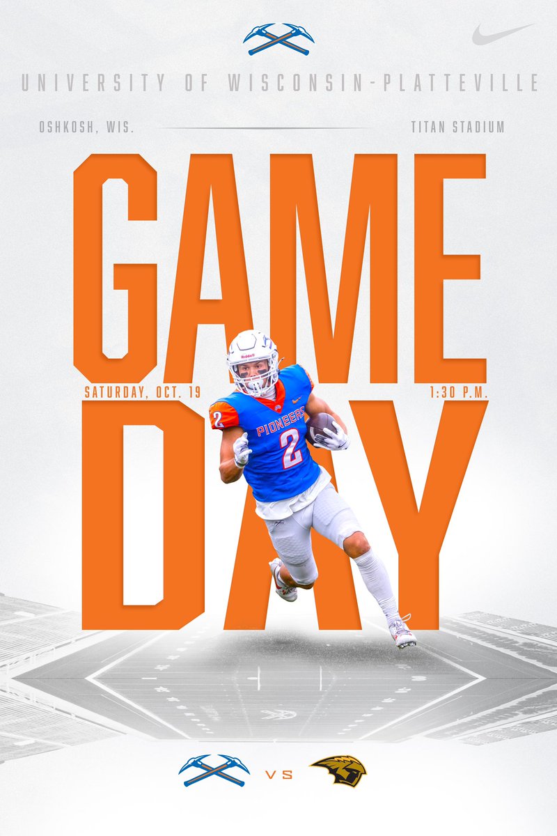 uwp_pioneers's tweet photo. The Pioneers hit the road today for UW-Oshkosh! @UWPlattFootball takes on the Titans at 1:30 p.m. 
📺📈 https://t.co/r29URoZvfI
#uwp #uwplatteville #platteville #wiac #SwingTheAxe https://t.co/44rvWNOAaD