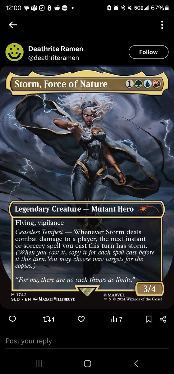 RestinBeardFace's tweet photo. I HAVE FOUND MY NEXT COMMANDER! @Cathaoir1 You've seriously outdone yourself with this piece. You perfectly captured Storms's beauty, as well as her lethality. Simply a masterpiece. https://t.co/F67MnyK5xN