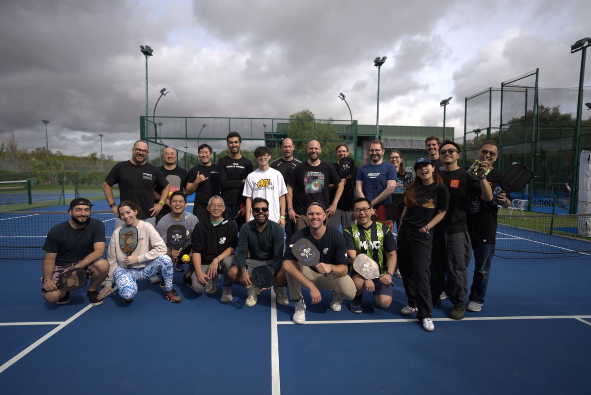 Cult vibes at the Bored Racket Club Lisbon Pickleball event this morning! Thanks for coming everyone! Video highlights coming soon! <a href="/BoredApeYC/">Bored Ape Yacht Club 🍌</a> <a href="/apecoin/">ApeCoin</a> <a href="/ThankApe/">Thank APE: Built by ApeCoin</a>