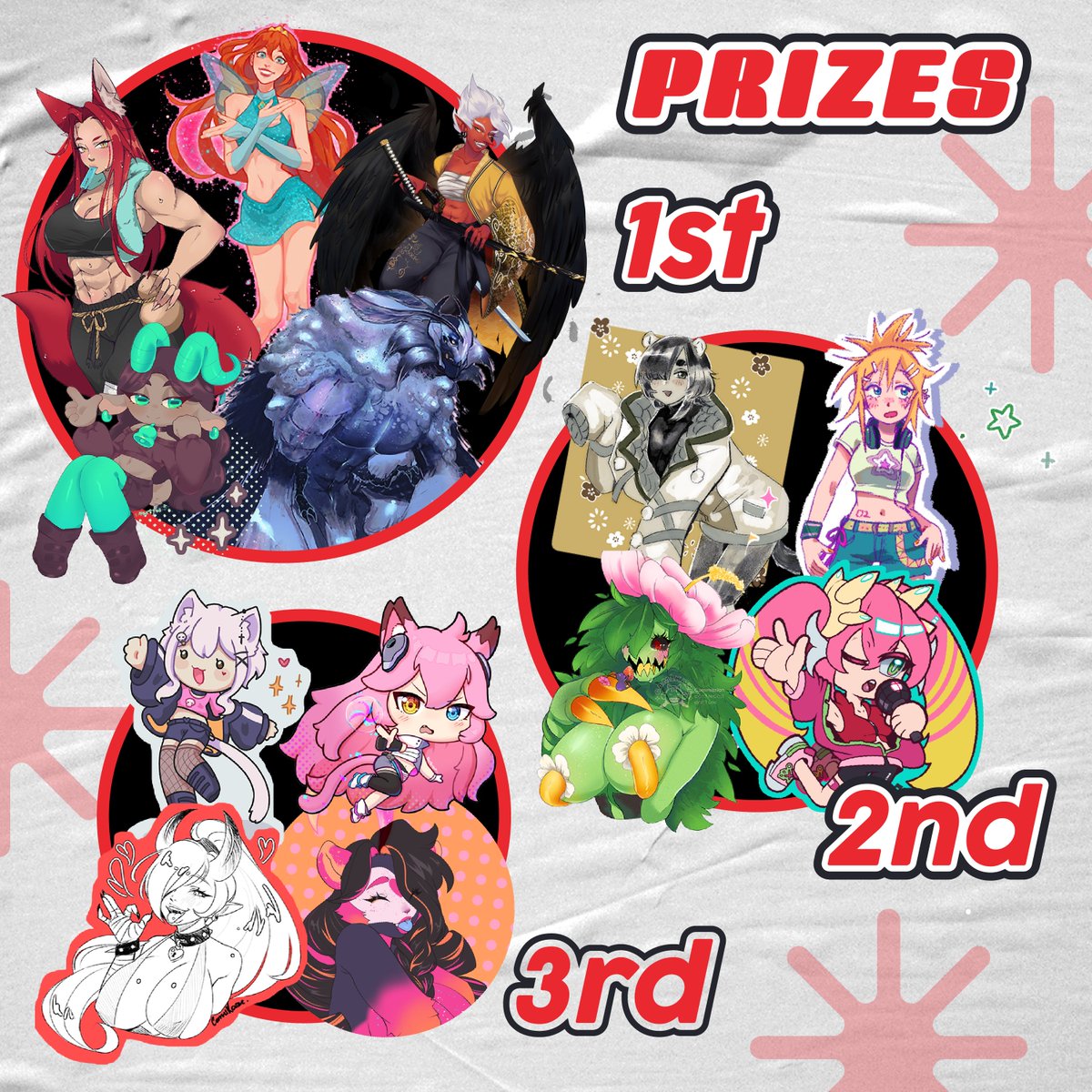 ‼️BIG RAFFLE TIME!‼️ (plz RT, Like and share!)

This time is a Collab with amazing artist:
<a href="/XenoHybridaArt/">📺✨ ･ﾟ᙭EᑎOᕼYᗷᖇIᗪᗩ ﾟ･ | MonsterVtuber</a> 
<a href="/crismlt/">Cris🇻🇪</a> / <a href="/Tlmsirc/">🇻🇪Crissupipi🔞 comms open</a>
<a href="/Minoruruu/">Minorunruu~CommsOPEN</a> 
<a href="/Nellopollis/">Nell</a> 
<a href="/BluePenguinArt/">BluePenguin</a> 
<a href="/OosoArt/">OosoArt</a> 

MORE INFO DOWN HERE 👇👇👇