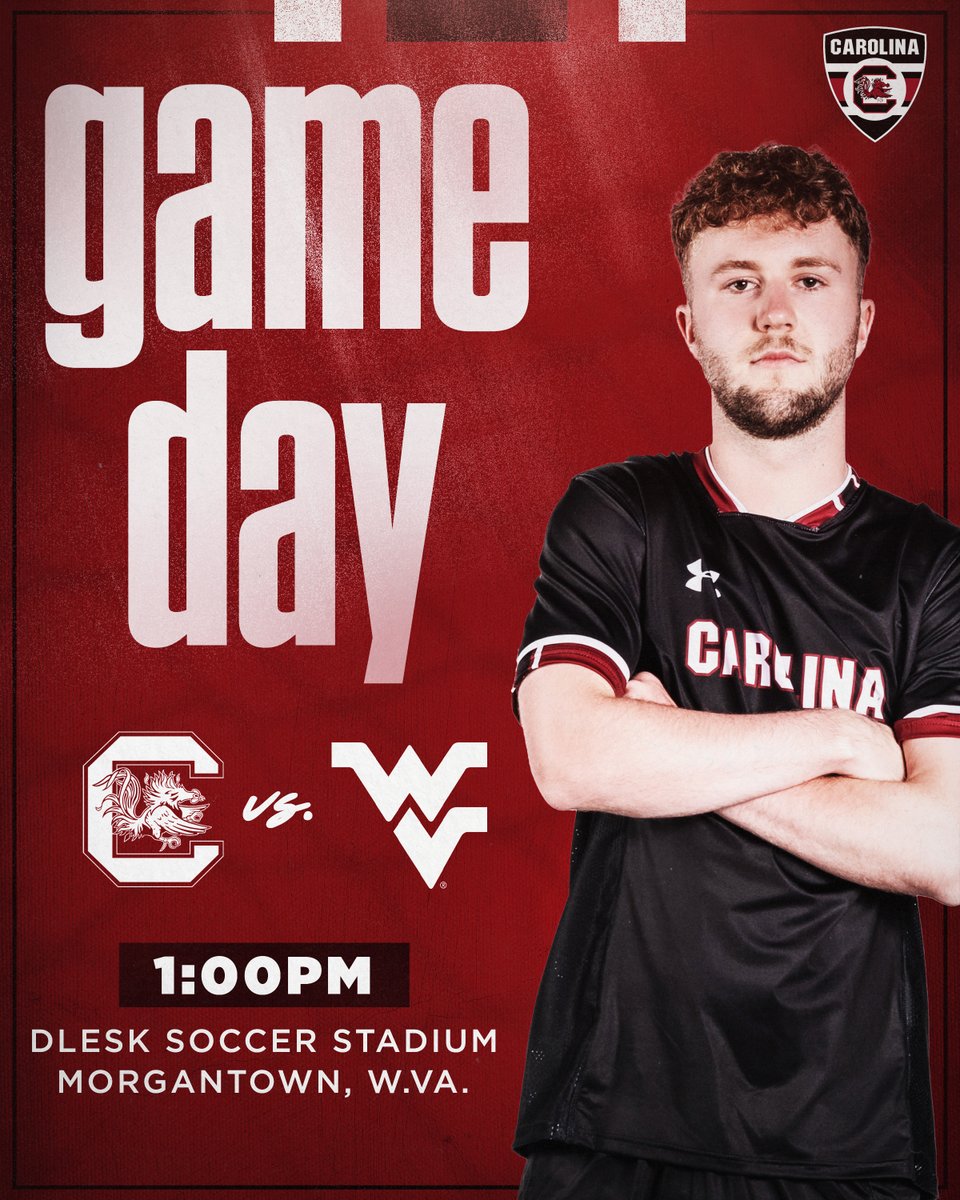 GamecockMSoccer's tweet photo. The Gamecocks take on the No. 1 ranked Mountaineers. 
⚽️ West Virginia
⏰ 1 pm
☀️ Sunny, 70°
📍 Morgantown, WV
🏟 Dick Dlesk Soccer Stadium
📊 https://t.co/ZxATyEDoxO
📺 @ESPNPlus 
📱💻 https://t.co/f2fdJfxZ9d
#WEareCarolina https://t.co/506Bh1Lv7c