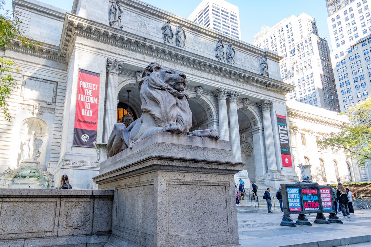 nypl's tweet photo. There’s still time to bring all your friends to The New York Public Library to rally for the #FreedomToRead. We’re gathering on the steps of NYPL at 12 PM for the Day of Action, along with readers nationwide, against book bans! https://t.co/Te8pnTD09s https://t.co/CyHMsnD15v