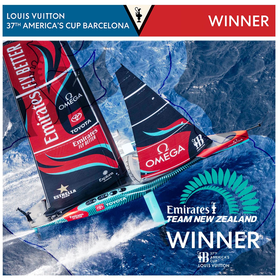 The three-peat is complete! 🇳🇿💪

@emiratesteamnz win the @louisvuitton 37th America's Cup.  

#AC37 #Day6