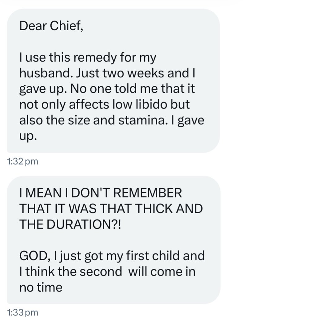 HerbalistChief's tweet photo. She gave the remedy to her husband and she is now regretting it😅

Nature heals https://t.co/wMw4eqZ3aS