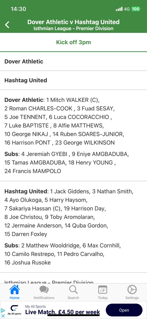 Matthew Gerrard (@matthew_gerrard) on Twitter photo It is the 7th game in a row for 2nd placed <a href="/DoverAthletic/">Dover Athletic FC</a> boss <a href="/jake_leberl/">Jake Leberl</a> that he names an unchanged line up as they look to continue their good start to the season on community day against internet sensations <a href="/hashtagutd/">Hashtag United</a>. Full commentary online <a href="/BBCKentSport/">BBC Sport Kent</a> It is the 7th game in a row for 2nd placed <a href="/DoverAthletic/">Dover Athletic FC</a> boss <a href="/jake_leberl/">Jake Leberl</a> that he names an unchanged line up as they look to continue their good start to the season on community day against internet sensations <a href="/hashtagutd/">Hashtag United</a>. Full commentary online <a href="/BBCKentSport/">BBC Sport Kent</a>