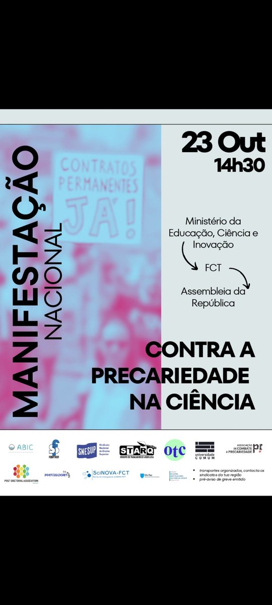 STARQ46393489's tweet photo. 📢 Junta-te ao STARQ nesta manifestação pela ciência! 💪 https://t.co/67C94kOaDw