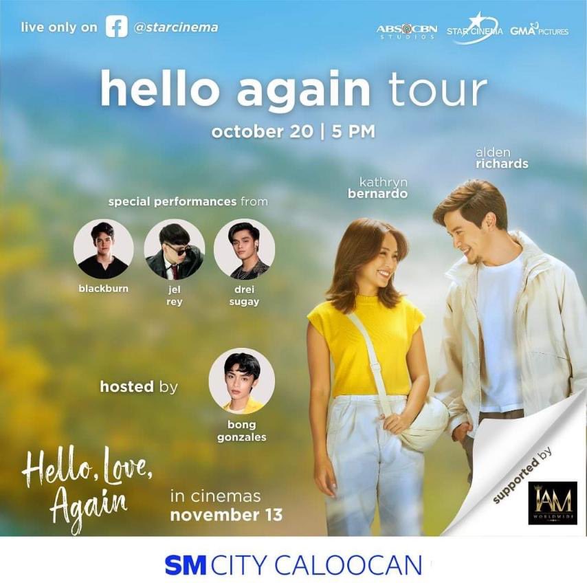 See you SM City Caloocan,  October 2020 #HelloAgainTour 
<a href="/StarPopPH/">StarPop PH</a>, <a href="/starhuntabscbn/">Star Hunt</a> <a href="/StarCinema/">Star Cinema</a>
